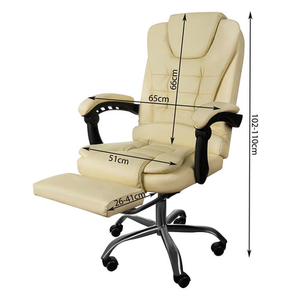 Biroja krēsls ar kāju balstu - balts Malatec 23287