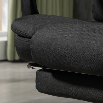 Biroja krēsls ar masāžas funkciju, ergonomisks rakstāmgalda krēsls ar atgāšanas un sildīšanas funkciju, augstumā regulējams datorkrēsls ar kāju balstu, sānu kabatu un tālvadības pulti, melns