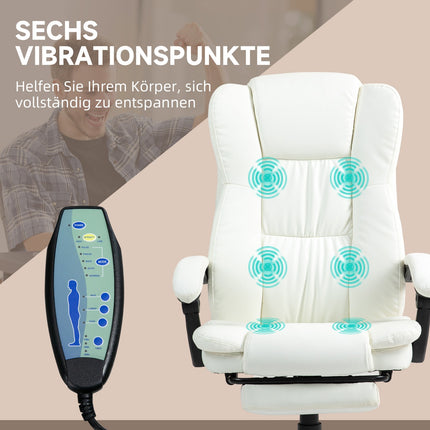 Biroja krēsls ar masāžas funkciju, vadītāja krēsls ar kāju balstu, ergonomisks rakstāmgalda krēsls, krēmkrāsas