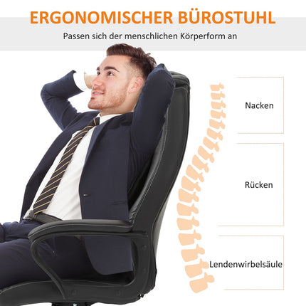 Biroja krēsls ar masāžas funkciju, augstumā regulējams vadītāja krēsls, ergonomisks grozāmais krēsls, 6 vibrācijas punkti, brūns