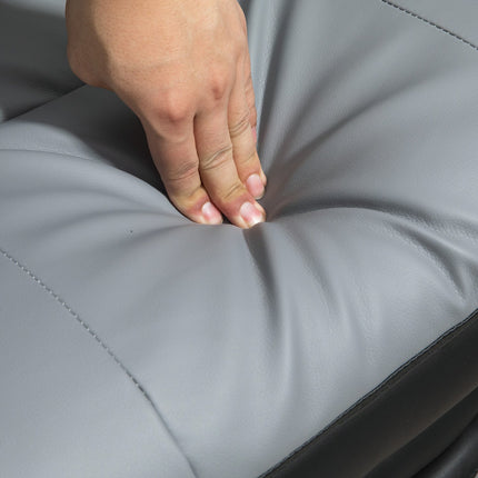 Biroja krēsls ar šūpošanās funkciju, kravnesība 120 kg, ergonomisks, 160° noliecama atzveltne, mākslīgā āda, 63P x 71D x 123-129A cm, gaiši pelēks