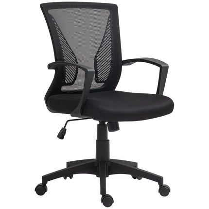 Black swivel office chair with tilt, 120 kg capacity