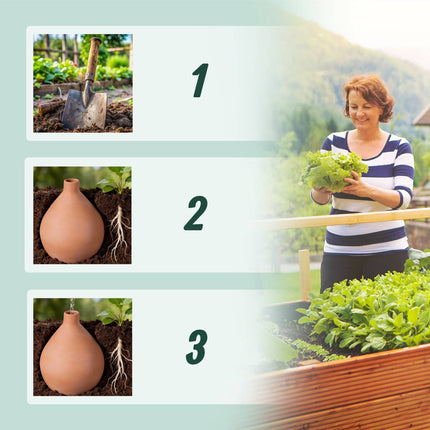 Olla apūdeņošanas pods, 3 l, porains māls, ūdeni taupošs