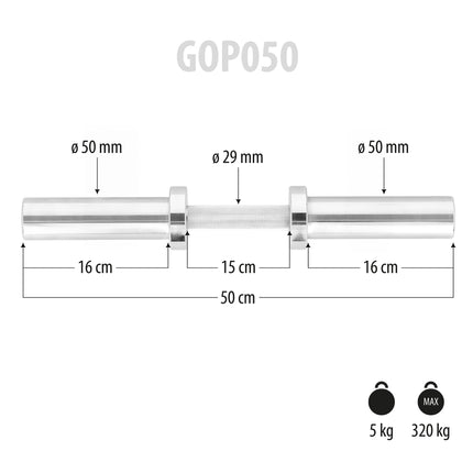 Olimpiskais stienis 50 cm, 50 mm diametrs