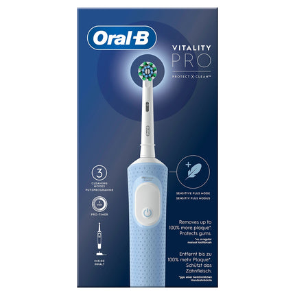 Oral-B Vitality Pro elektriskā zobu birste ar 3 režīmiem, gaiši zila
