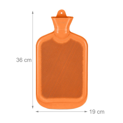 Oranža karstā ūdens pudele 2 l - hermētiska, sāpju mazināšanai