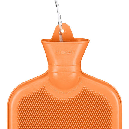 Oranža karstā ūdens pudele 2 l - hermētiska, sāpju mazināšanai