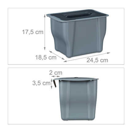 Organisko atkritumu tvertne virtuvei, 5 l, pelēka