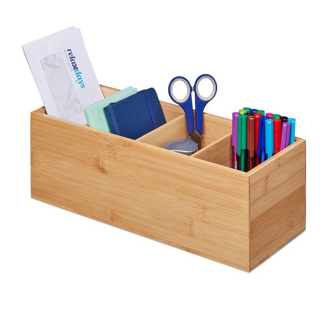 Organizācijas kaste no bambusa ar 4 nodalījumiem