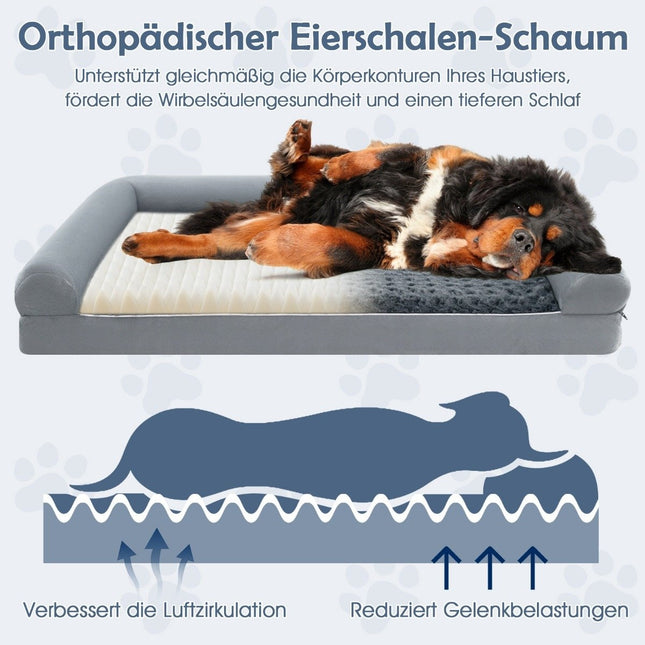 Orthopedic Dog Bed XXL, Gray, Joint Support, Non-Slip