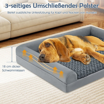 Orthopedic Dog Bed XXL, Gray, Joint Support, Non-Slip