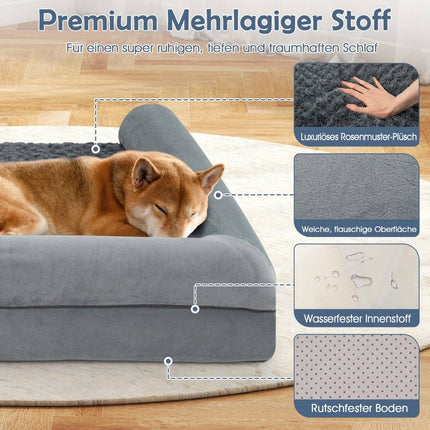Orthopedic Dog Bed XXL, Gray, Joint Support, Non-Slip