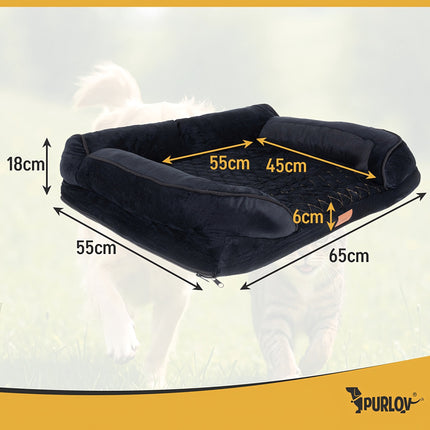 Orthopedic Pet Bed, Small, Foam, Non-Slip, Washable Cover