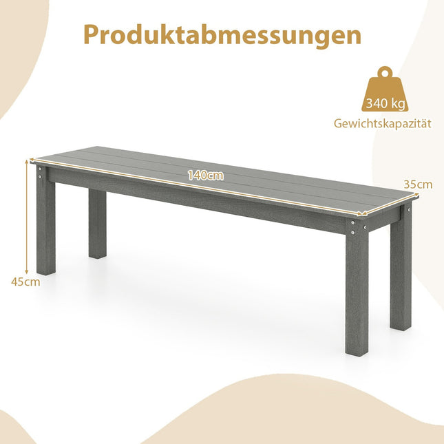 Āra trīsvietīgs sols, laikapstākļiem izturīgs HDPE, 140 cm