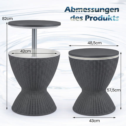 Āra 3-in-1 dzesētājs bāram, 30L ledus dzesētājs un galds, pelēks