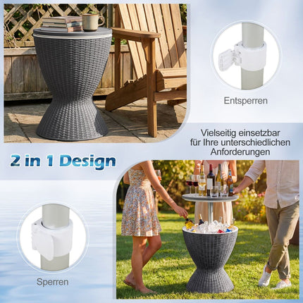 Āra 3-in-1 dzesētājs bāram, 30L ledus dzesētājs un galds, pelēks
