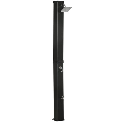 Outdoor 40L solar shower, foot and rain head, 60°C water