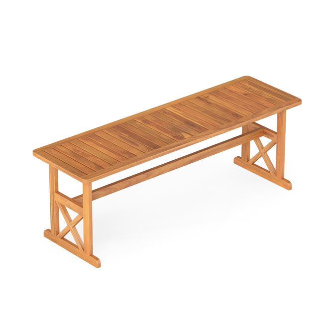 Āra akācijas koka sols, 130 cm, 2-3 sēdvietas, redeļu dizains