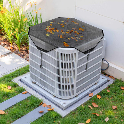 Outdoor Air Conditioner Cover, 28x28 In PVC Mesh, Black