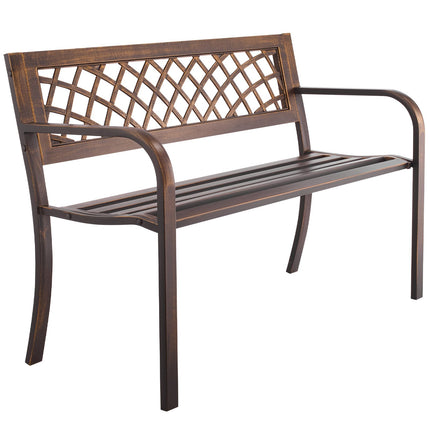 Outdoor Bench 46 In, Carbon Steel Frame, Weatherproof