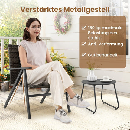 Āra bistro komplekts - 3 daļu rotangpalmas krēsli un galds