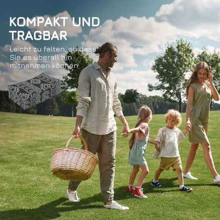 Āra paklājs, ūdensnecaurlaidīgs plastmasas paklājs, balkona paklājs ar divpusēju dizainu, terases, melns+pelēks, 182x274 cm