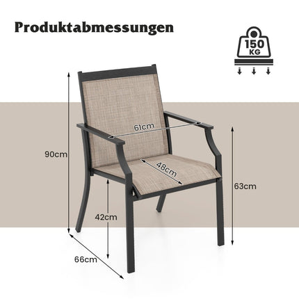 Āra krēslu komplekts (2 gab.), elpojošs audums, metāla rāmis