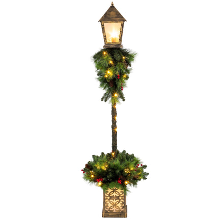 Āra Ziemassvētku laterna ar 50 silti baltām LED gaismām, 150 cm