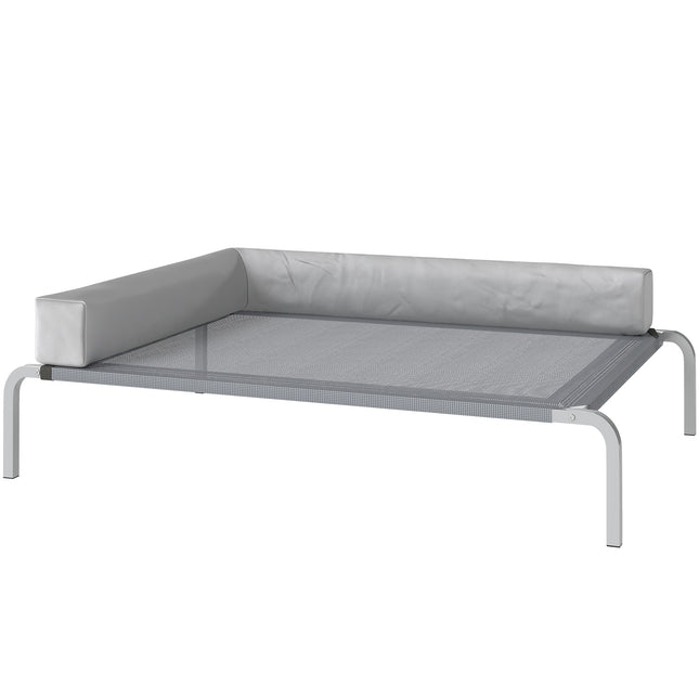 Elevated Outdoor Dog Bed with L-Shaped Cushion, 110x75x30cm