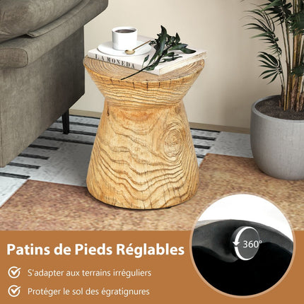 Āra galdiņš, dabīgs akmens, koka imitācija, 14,5 x 17 collas