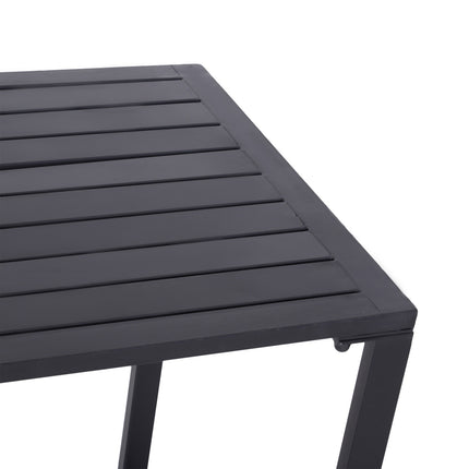 Dārza mēbeļu komplekts, svētku komplekts, 3 daļas, dārza mēbeļu grupa, 1 x galds, 2 x sols, metāls, melns, 110 x 55 x 70 cm