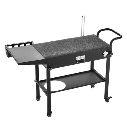 Outdoor Grill Cart, 31 x 17 In Foldable Prep Table, Wheels