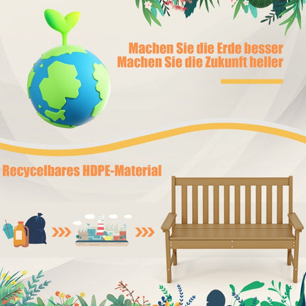 Āra HDPE dārza sols, laikapstākļu izturīgs, 2-3 sēdvietas, brūns