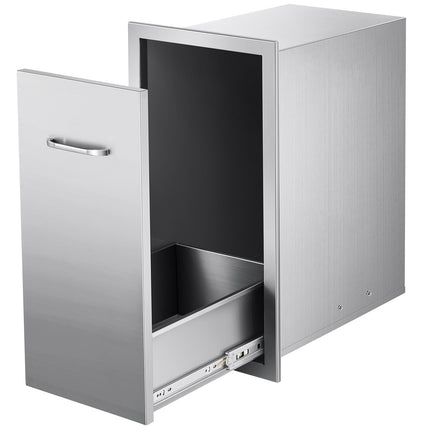 Outdoor Kitchen Trash Drawer, Stainless Steel, 13.5 x 19.6 x 25.8 in