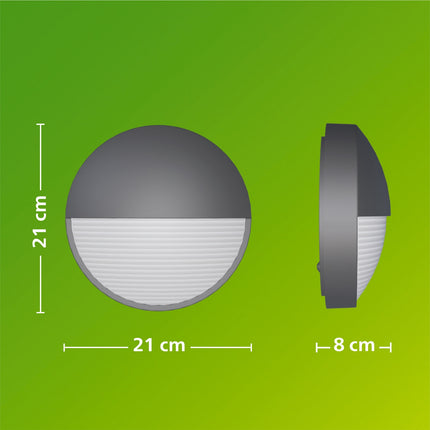 Āra LED sienas lampa, 800lm, silti balta, antracīta krāsa