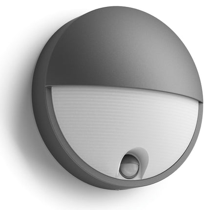 Āra LED sienas lampa, kustību sensors, antracīta krāsā