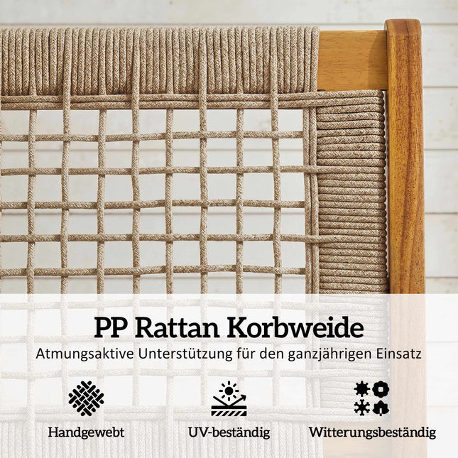 Āra atpūtas krēslu komplekts, akācijas koks un rotangpalma, 2 daļas
