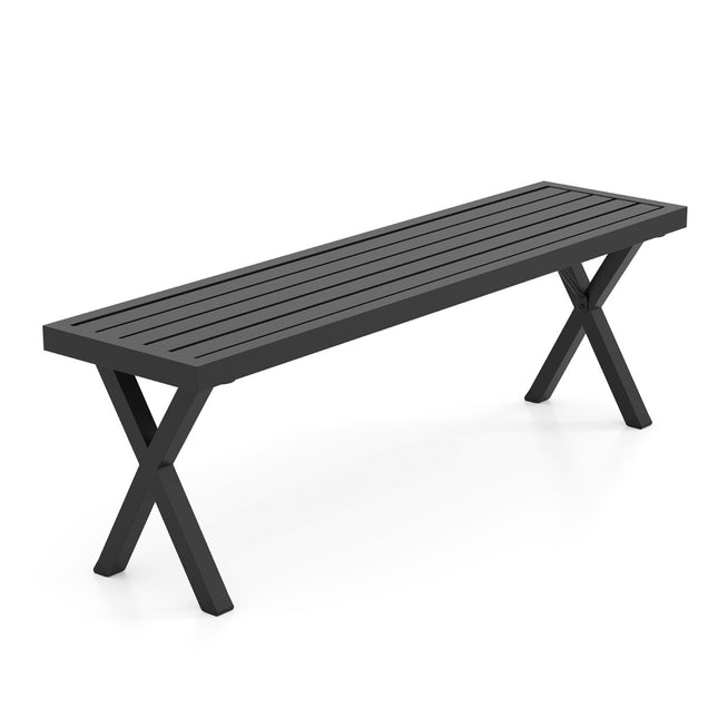 Āra metāla sols, divvietīgs, 138 cm, X veida kāju redeļu sēdeklis
