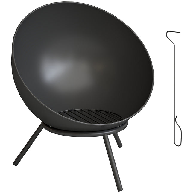 Āra metāla ugunskura bedre, 60 cm, melna, viegli saliekama