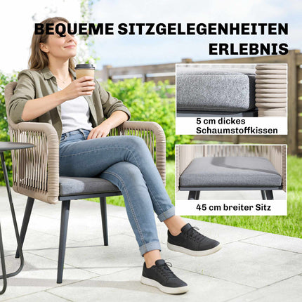 Āra terases krēslu komplekts, tērauda rāmis, PE rotangpalma, 2 daļas