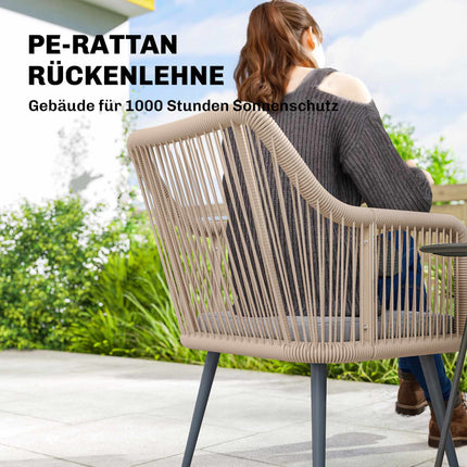 Āra terases krēslu komplekts, tērauda rāmis, PE rotangpalma, 2 daļas