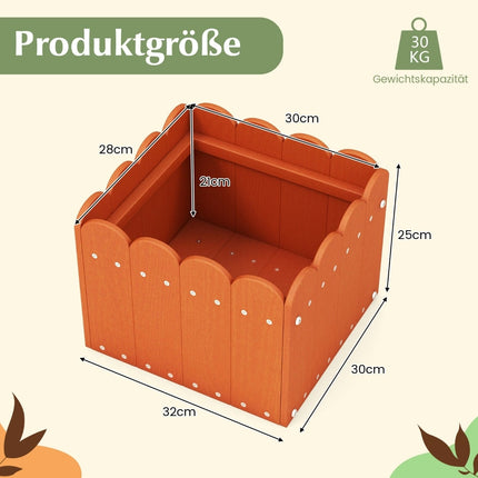 Āra puķu kastu komplekts, HDPE, laikapstākļu izturīgs, 32x30x25 cm, oranžs