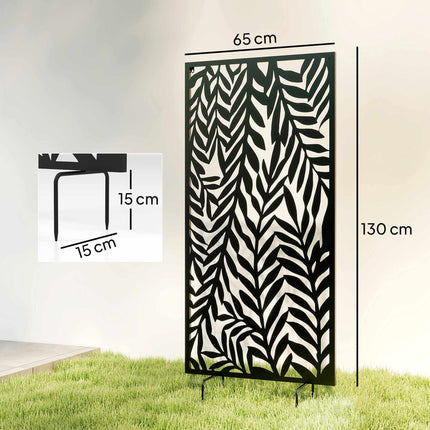 Āra privātuma aizslietnis, metāla, 65x130 cm, melns