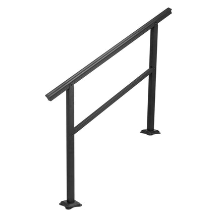 Outdoor Stair Handrail, Adjustable, Aluminum, Black