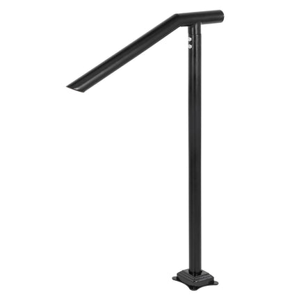 Outdoor Stair Handrail for 2–3 Steps, Black Steel, 441 lb