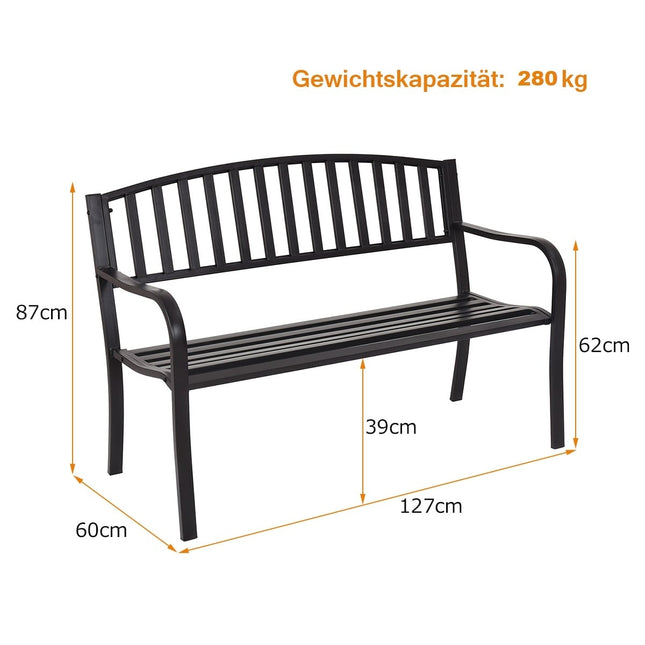 Āra tērauda dārza sols, izturīgs pret laikapstākļiem, 280 kg celtspēja