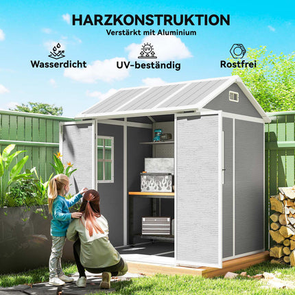 Outdoor Storage Shed, Polypropylene, Waterproof, 181x181x220 cm