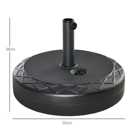 Āra saulessarga pamatne, HDPE, piemērota 38/48 mm kātiem, melna