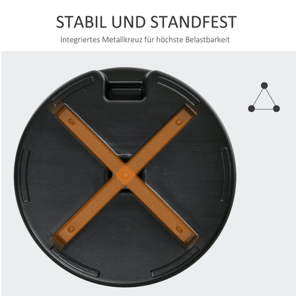 Āra saulessarga pamatne, HDPE, piemērota 38/48 mm kātiem, melna