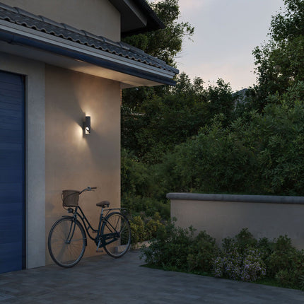 Āra sienas lampa, divkārša augšup/lejup vērsta LED lampa, antracīta krāsa